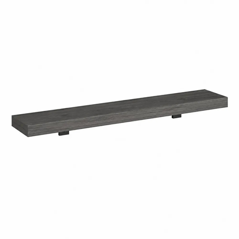 Étagère murale flottante 140 x 24 x 4 cm MDF mélaminé décor chêne gris forme rectangulaire gris