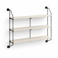 Étagère murale 3 niveaux acier noir plateaux bois beige 60 cm x 20 cm x 60 cm rangement mural